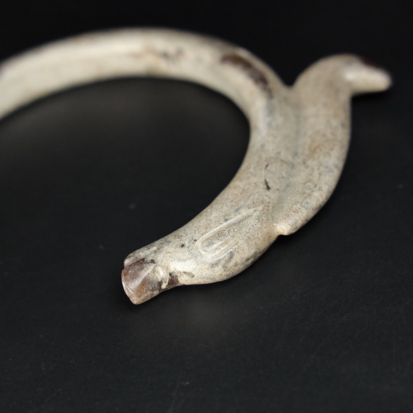 Chinese Natural Jade Carved Pig Dragon