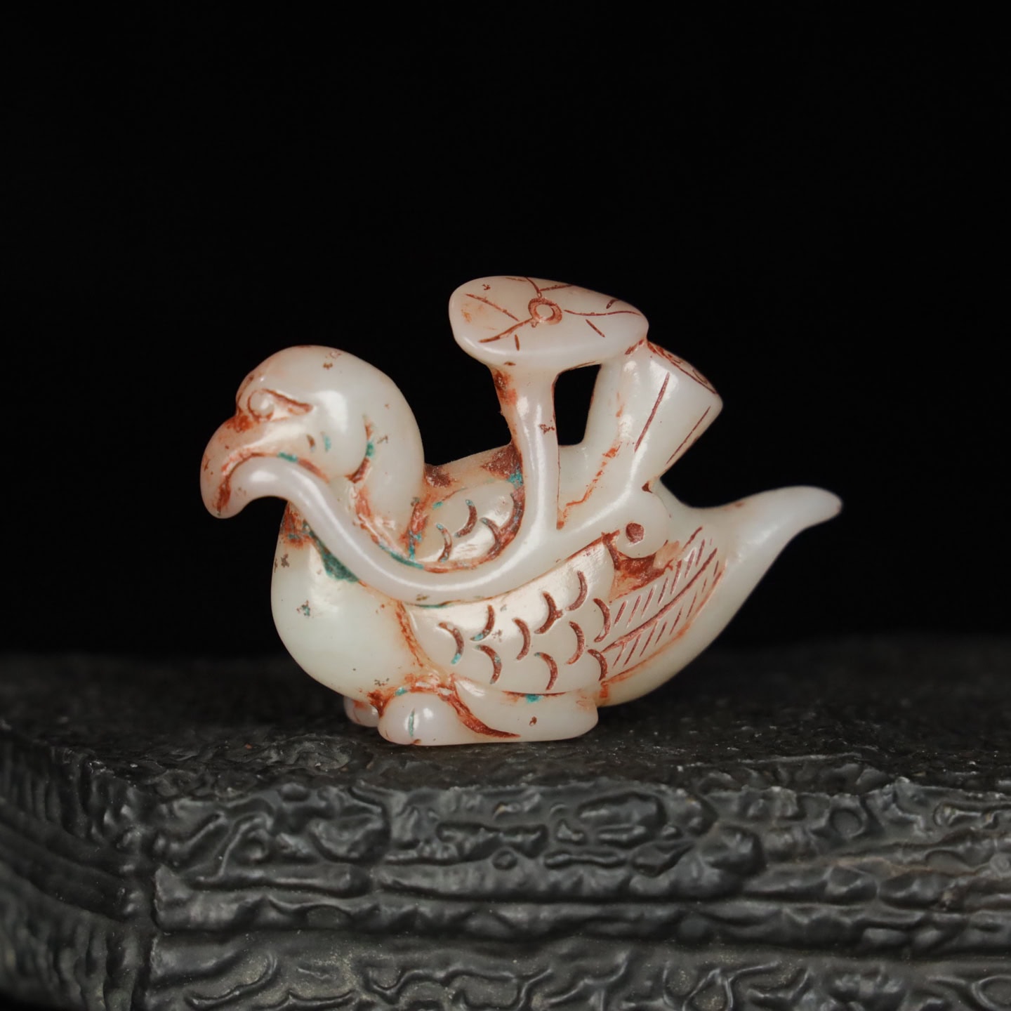 Chinese Natural Jade Carved Goose