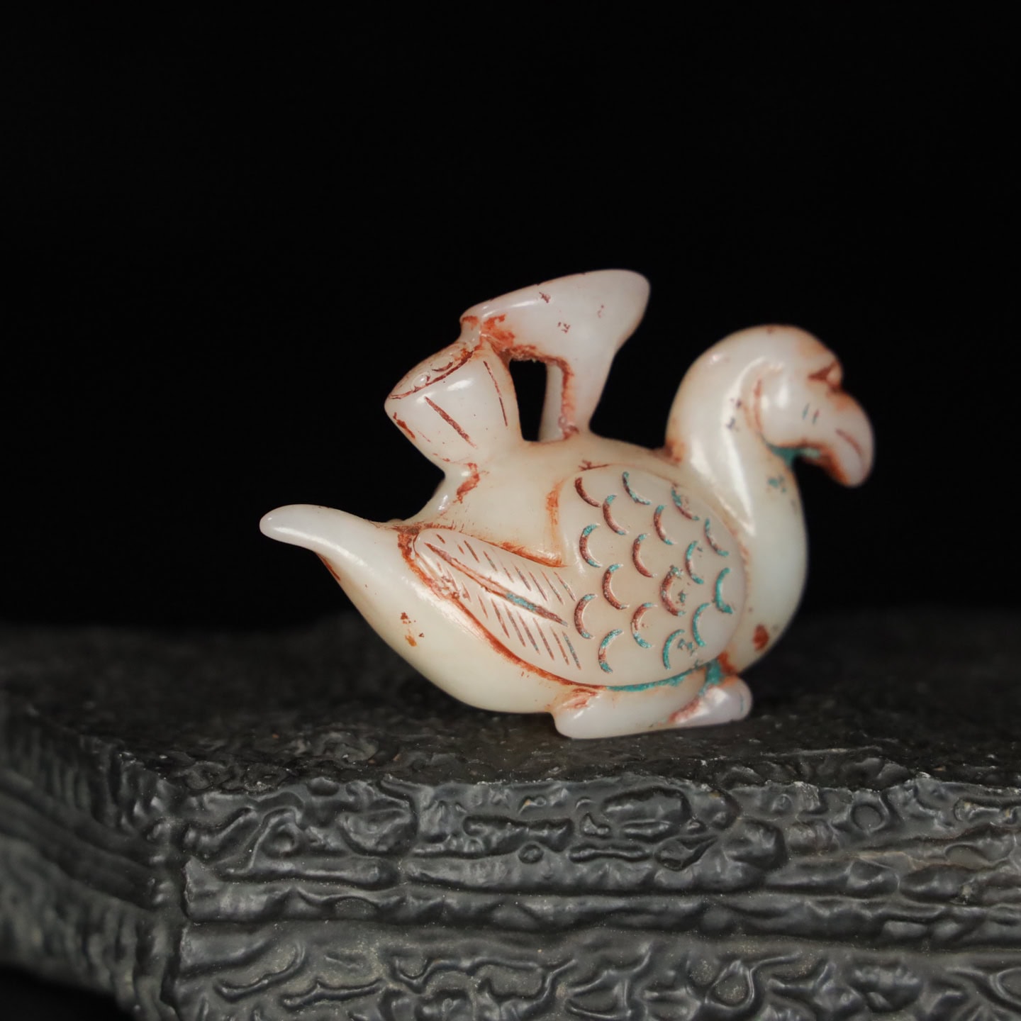 Chinese Natural Jade Carved Goose