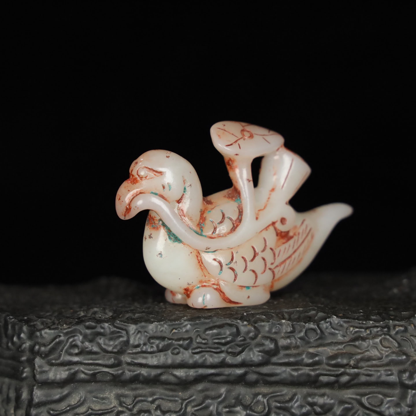 Chinese Natural Jade Carved Goose