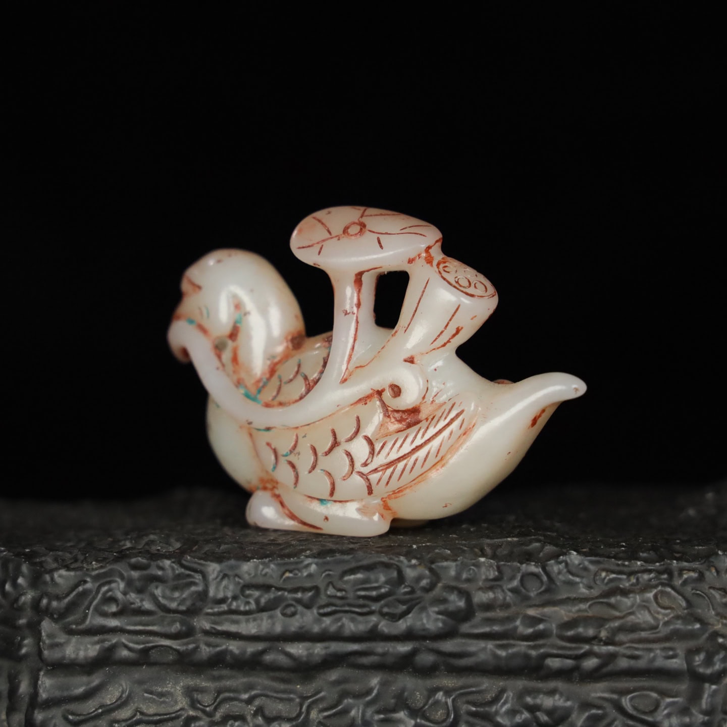 Chinese Natural Jade Carved Goose
