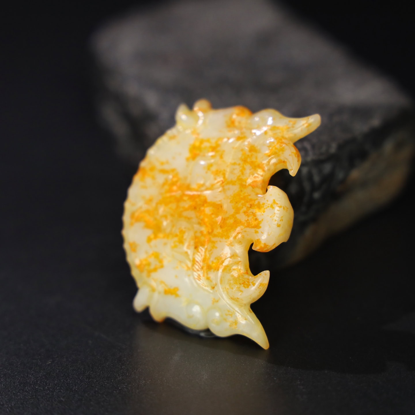 Chinese Natural Jade Carved Pendant