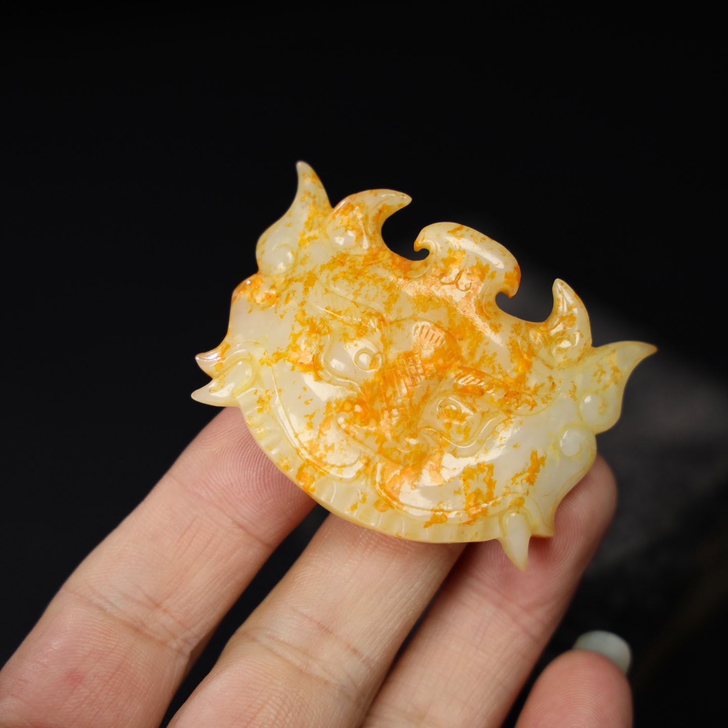 Chinese Natural Jade Carved Pendant