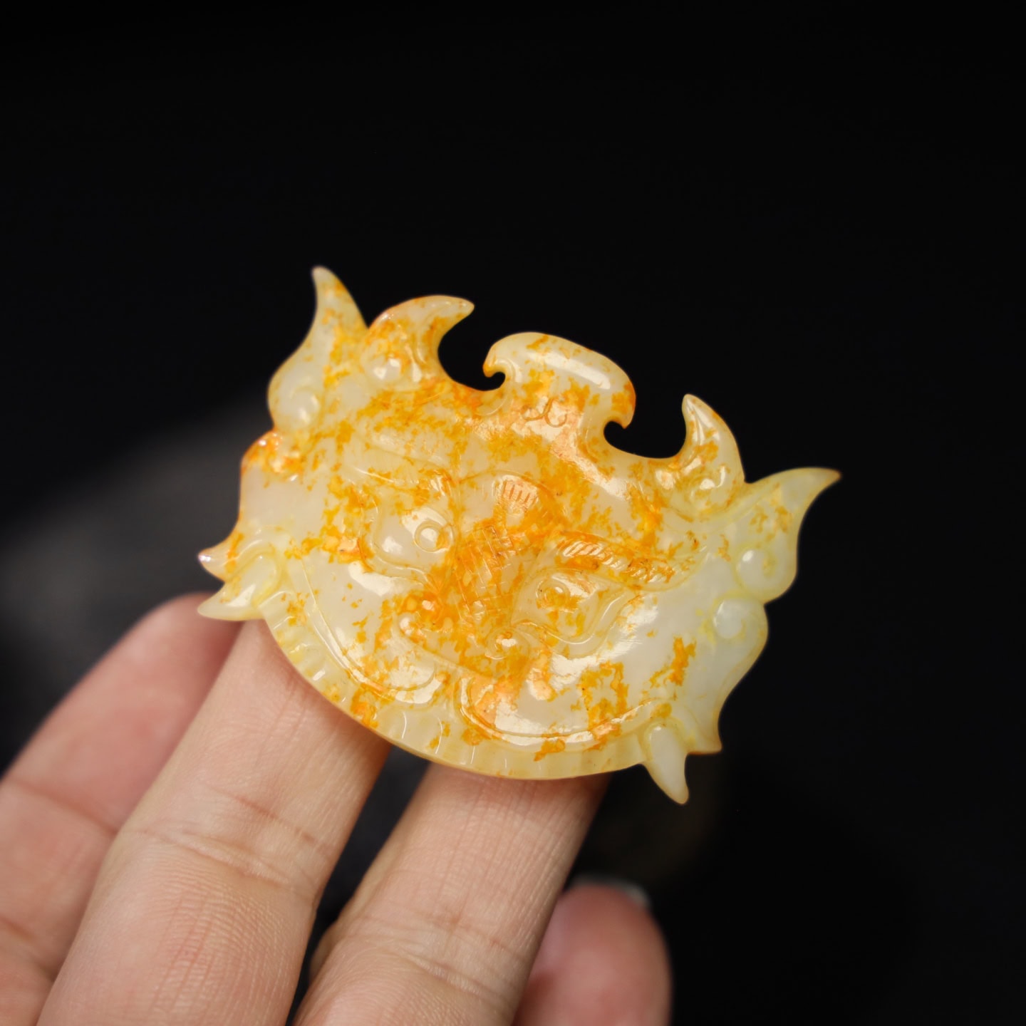 Chinese Natural Jade Carved Pendant