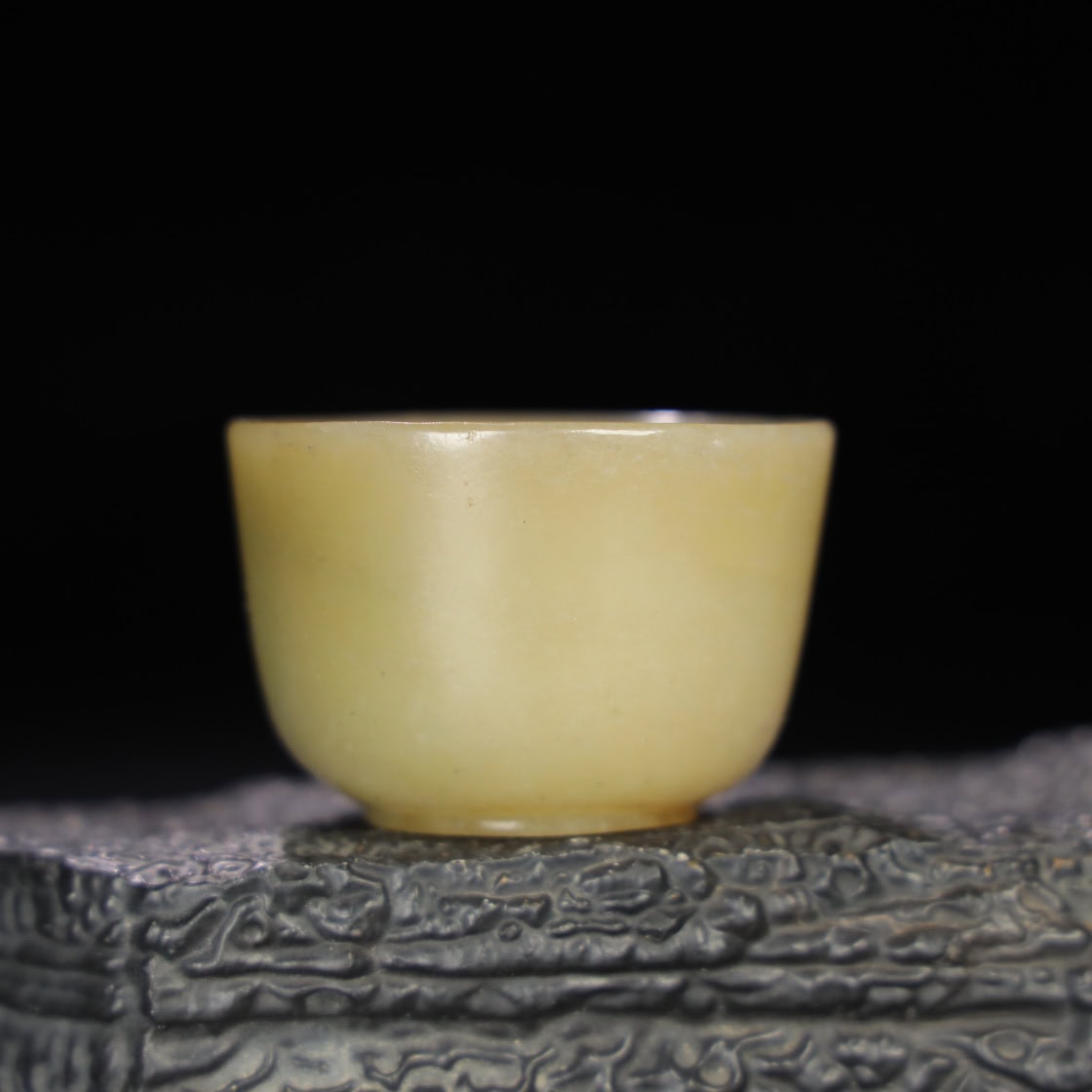 Chinese Natural Jade Carved Tea bowl