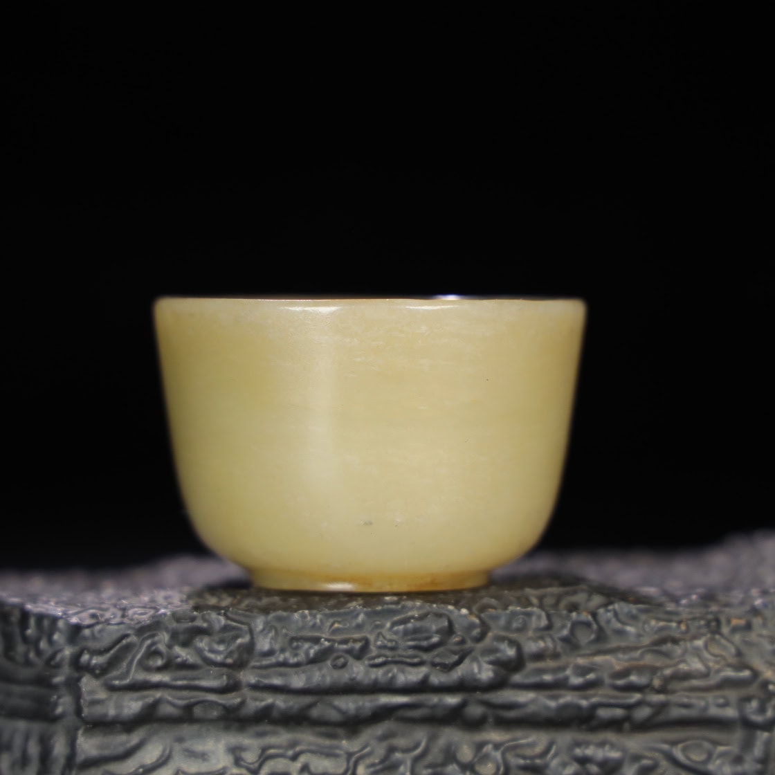 Chinese Natural Jade Carved Tea bowl