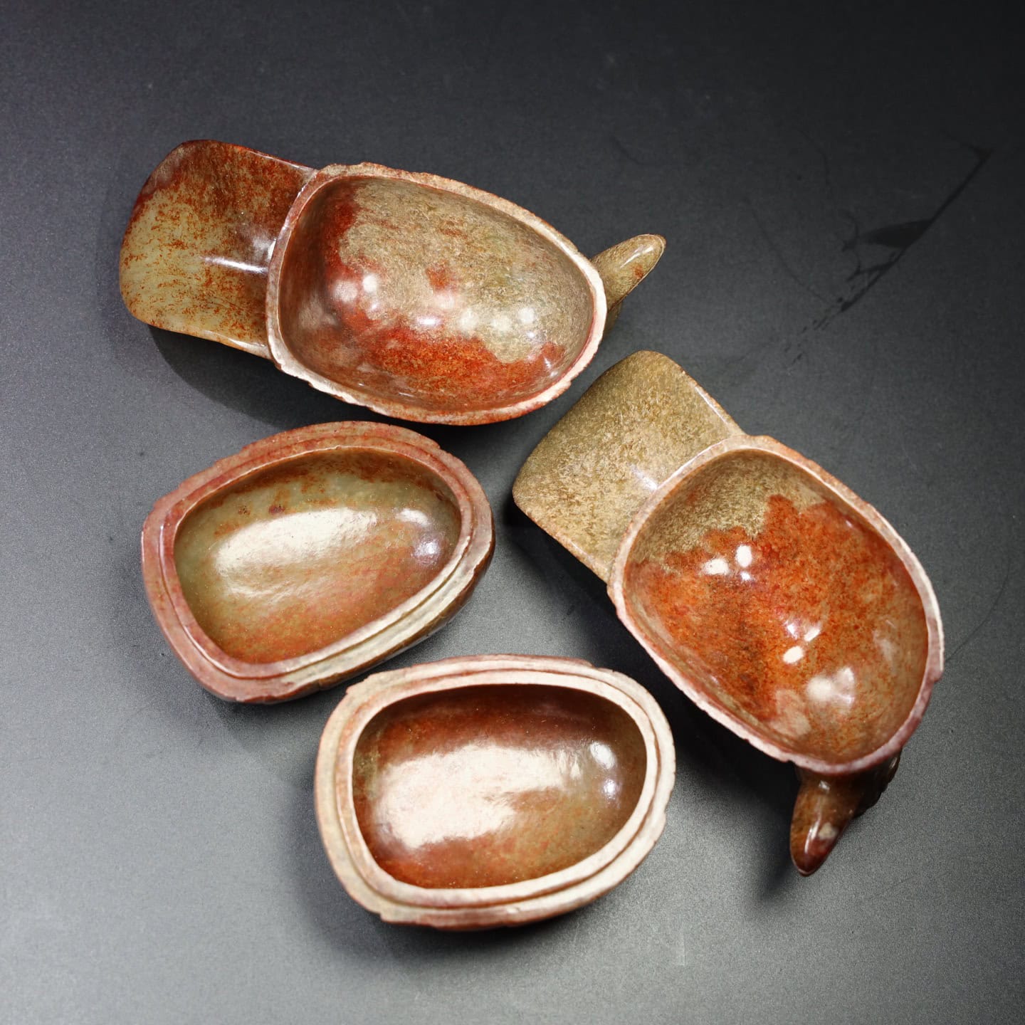 Chinese Natural Jade Carved Duck Box