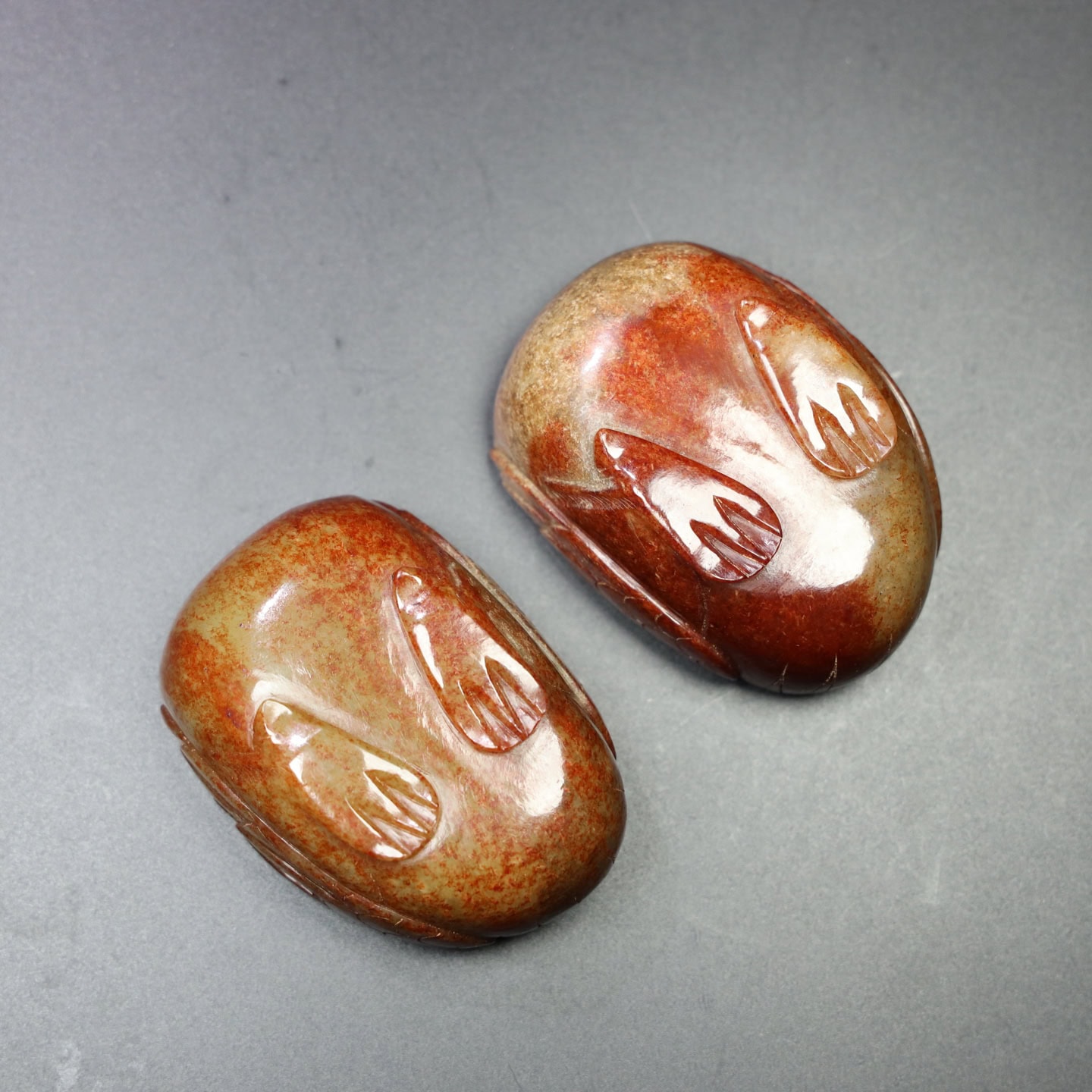 Chinese Natural Jade Carved Duck Box