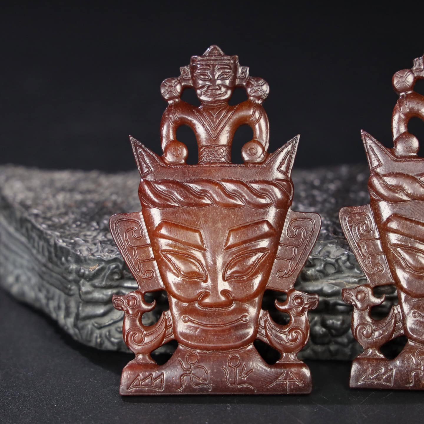 Chinese Natural Jade Carved Soldier Talisman