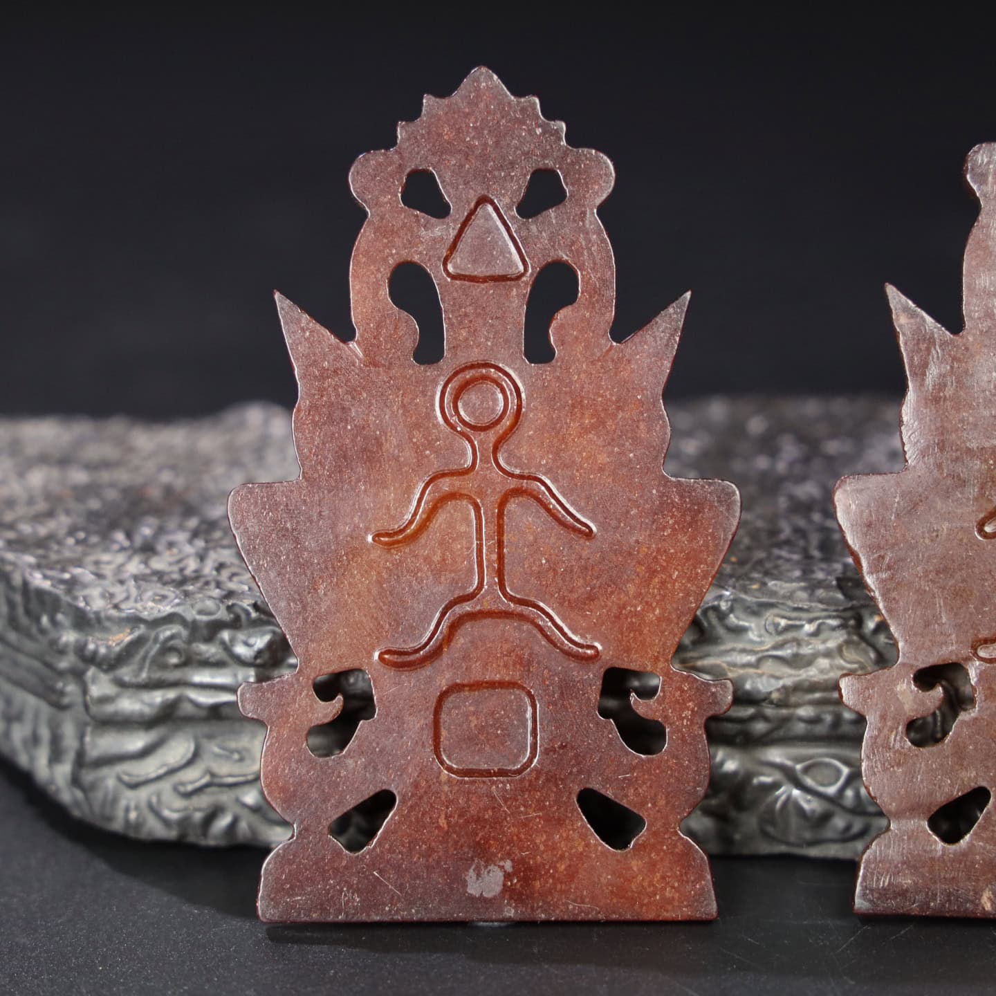 Chinese Natural Jade Carved Soldier Talisman