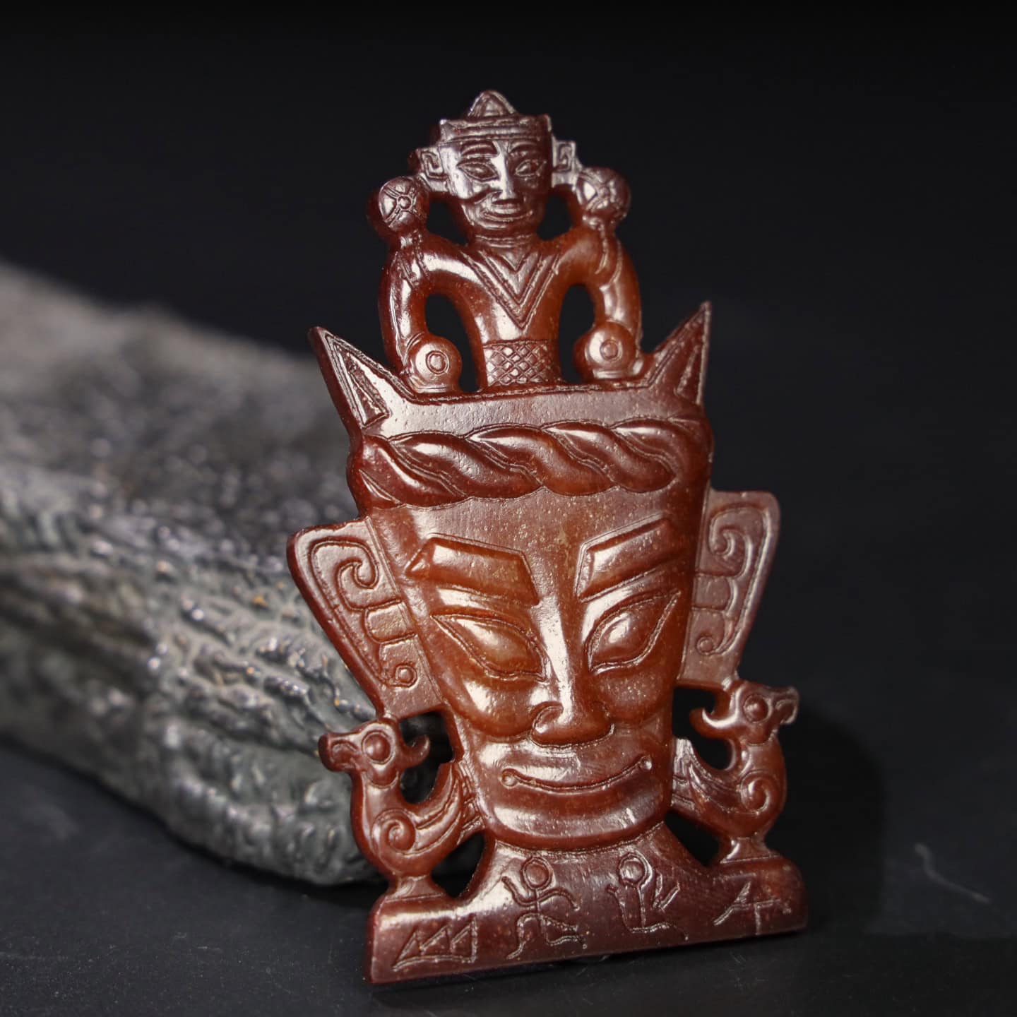 Chinese Natural Jade Carved Soldier Talisman