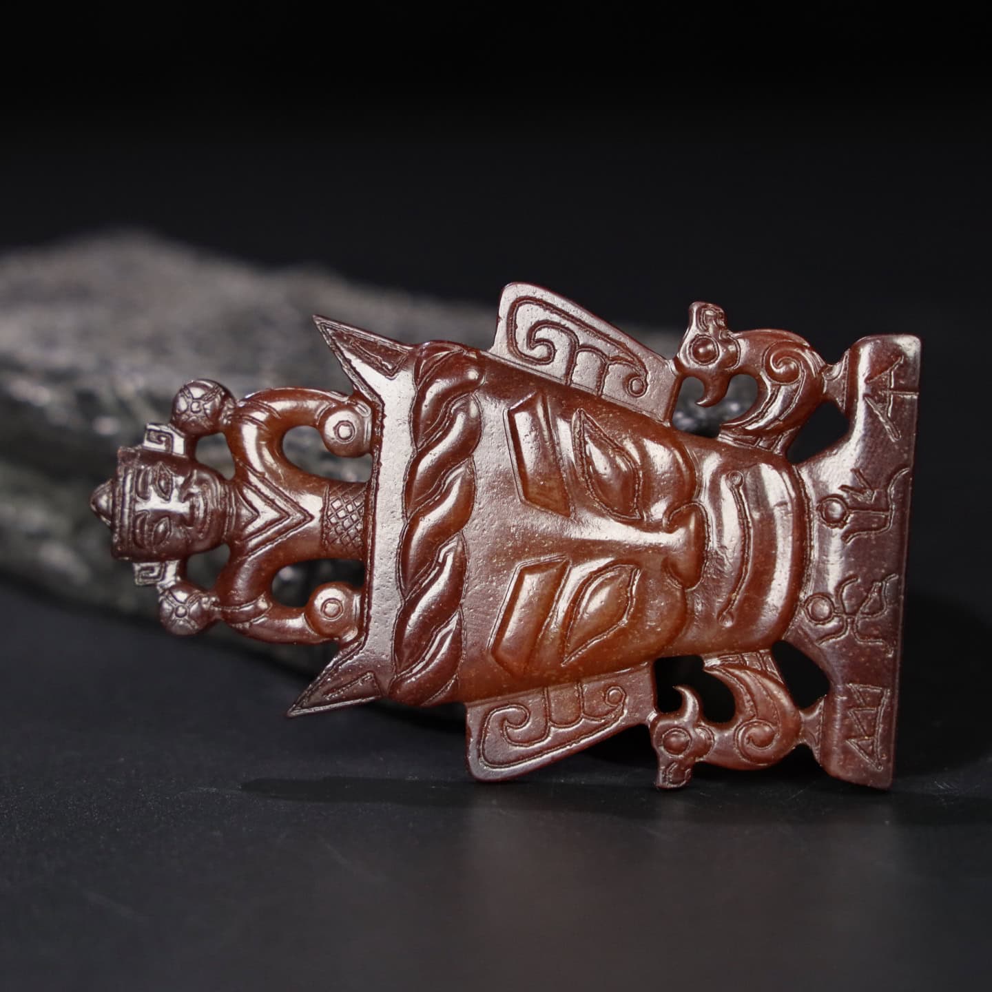 Chinese Natural Jade Carved Soldier Talisman