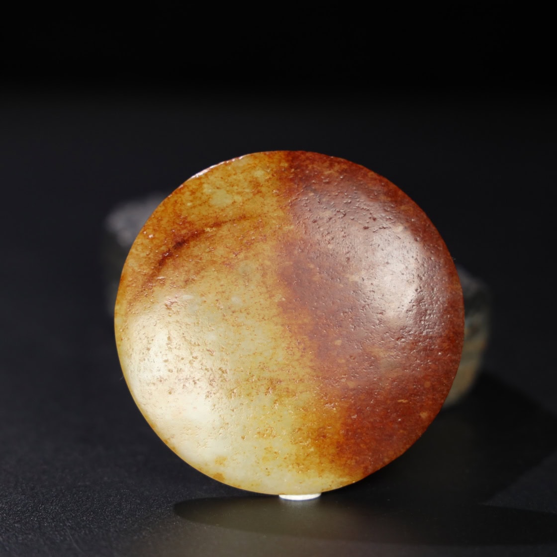 Chinese Natural Jade Carved Mirror