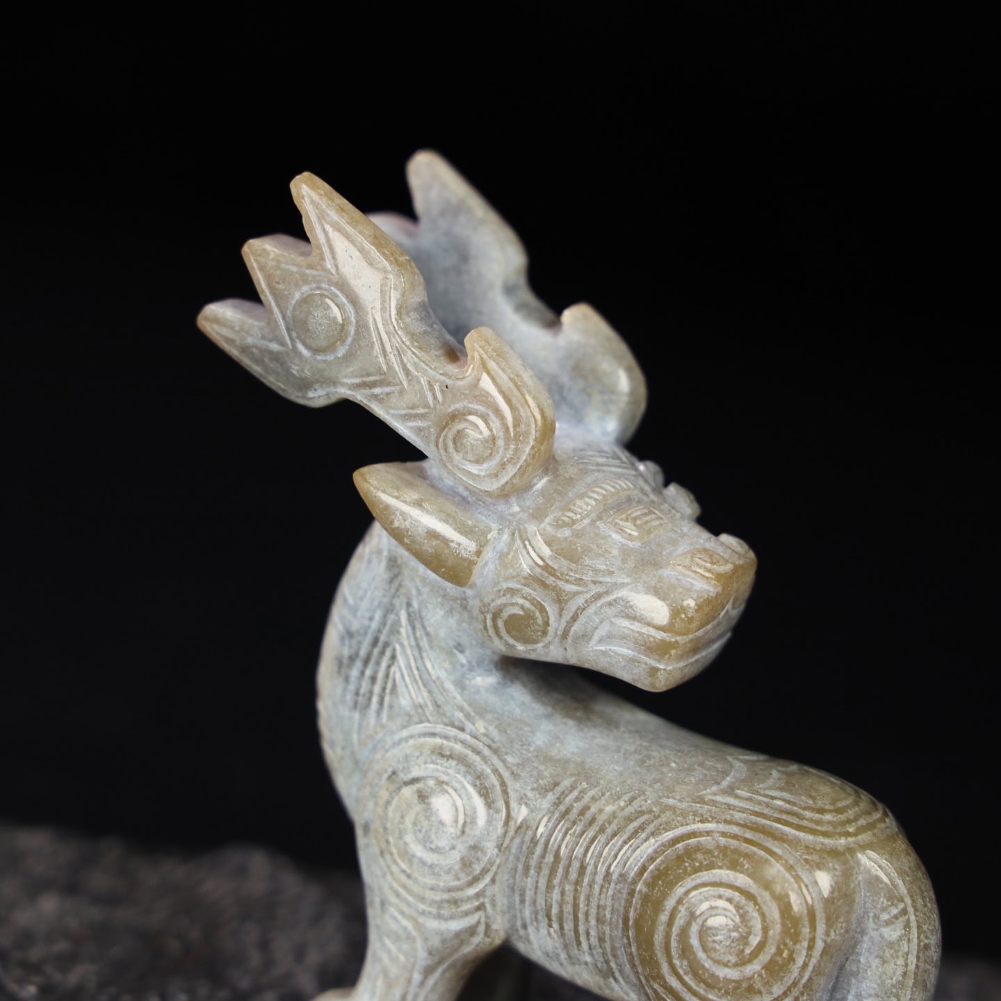 Chinese Natural Jade Carved Deer Pendant