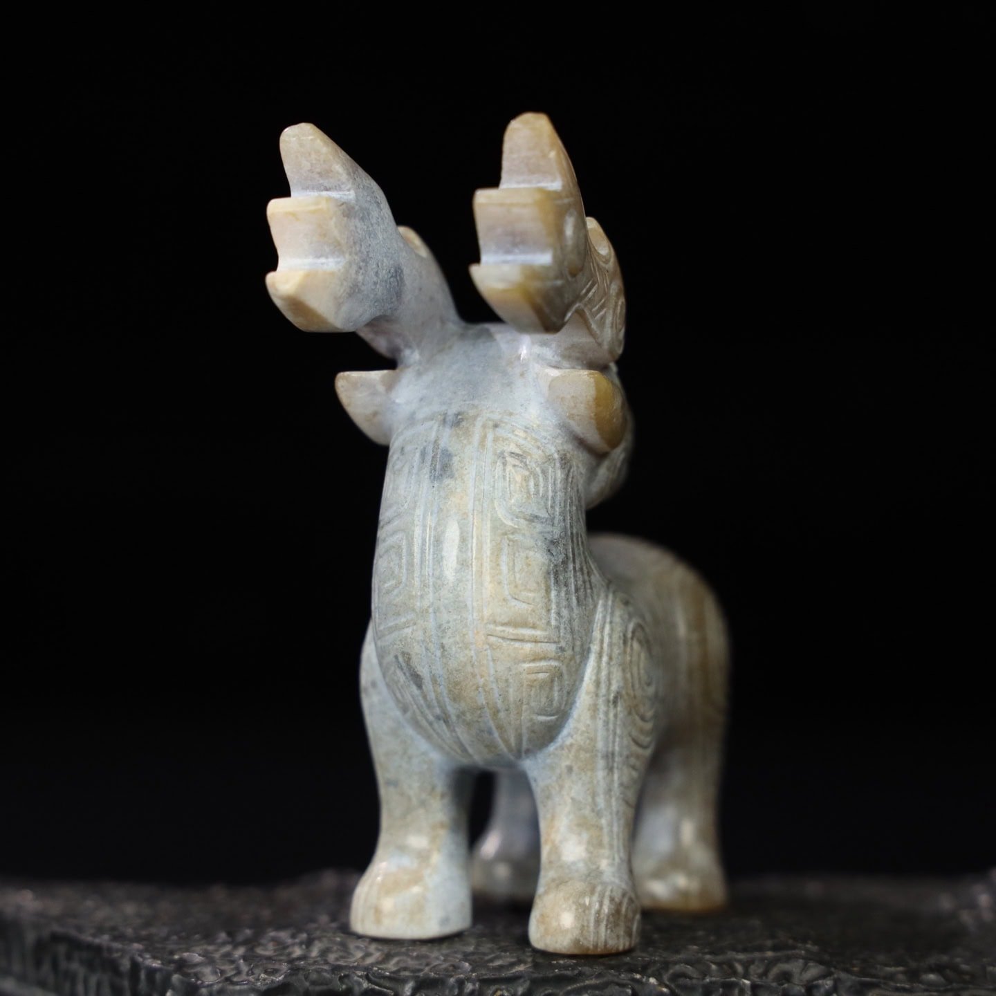 Chinese Natural Jade Carved Deer Pendant