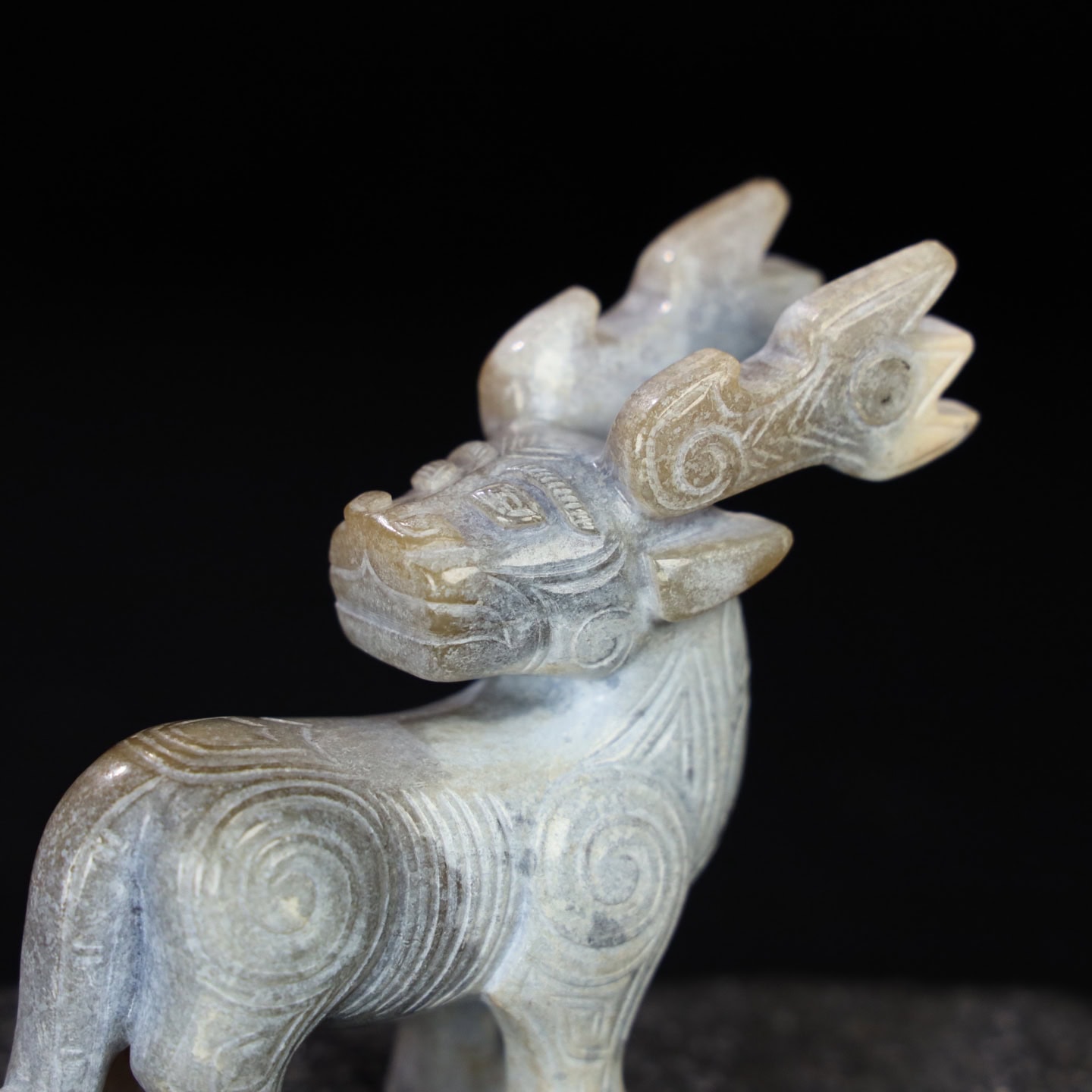 Chinese Natural Jade Carved Deer Pendant