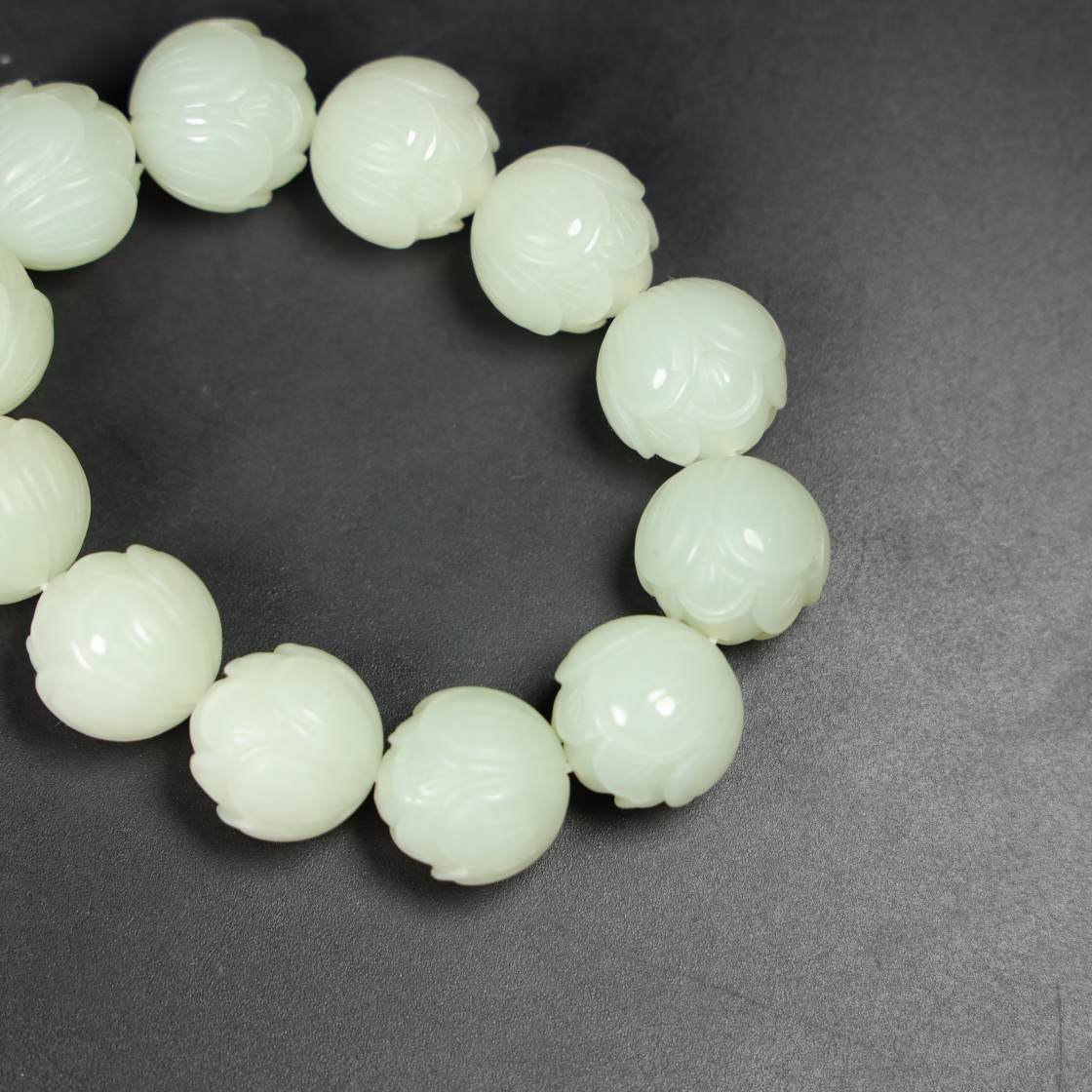 Chinese Natural Jade Carved Bracelet