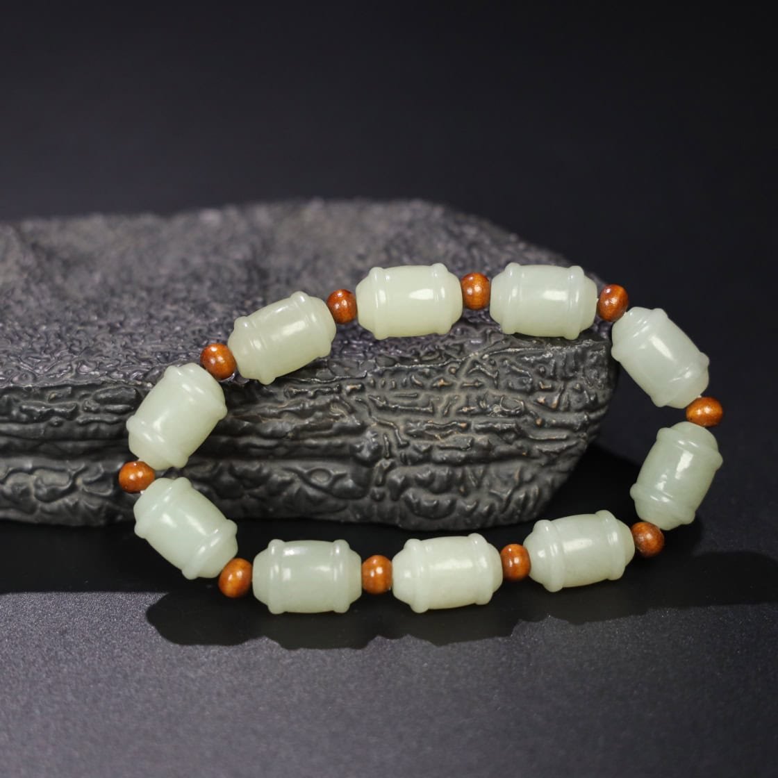 Chinese Natural Jade Carved Bracelet