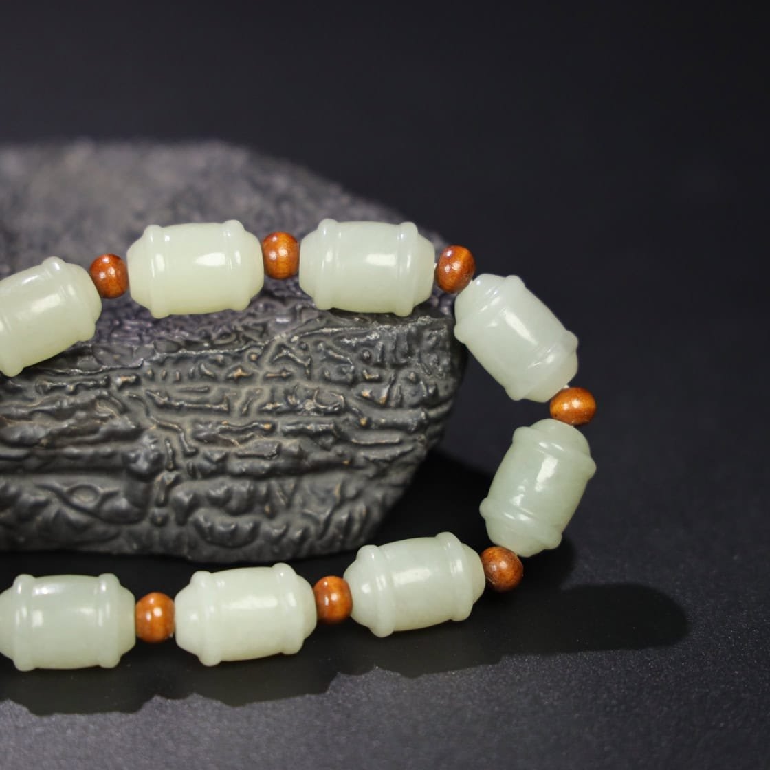 Chinese Natural Jade Carved Bracelet