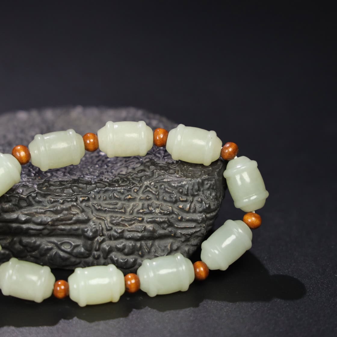 Chinese Natural Jade Carved Bracelet