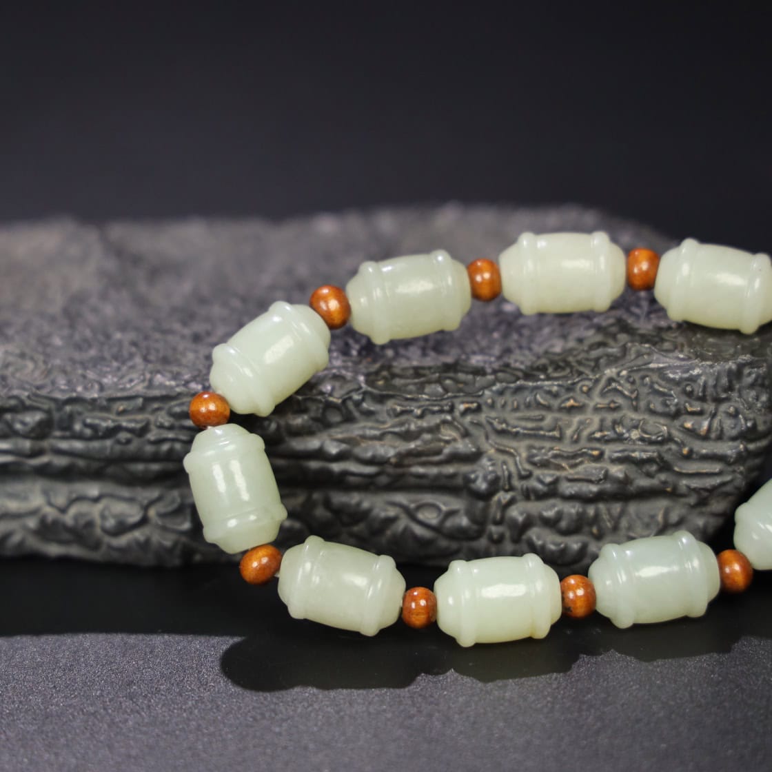 Chinese Natural Jade Carved Bracelet