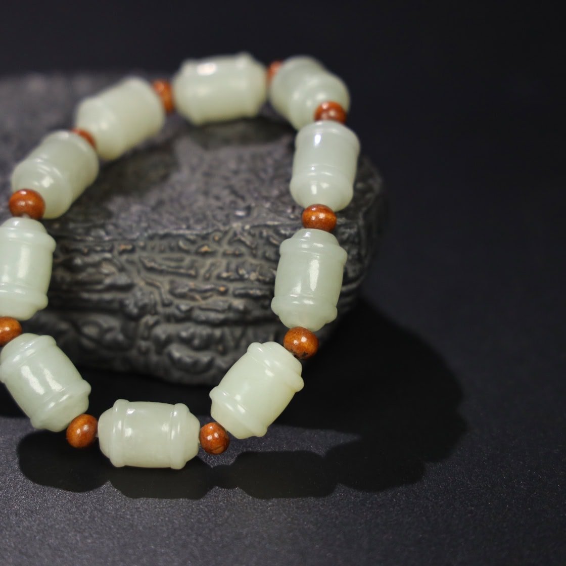 Chinese Natural Jade Carved Bracelet