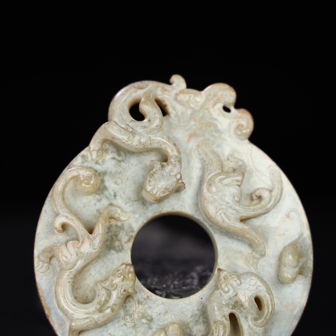 Chinese Natural Jade Carved Dragon Pendant