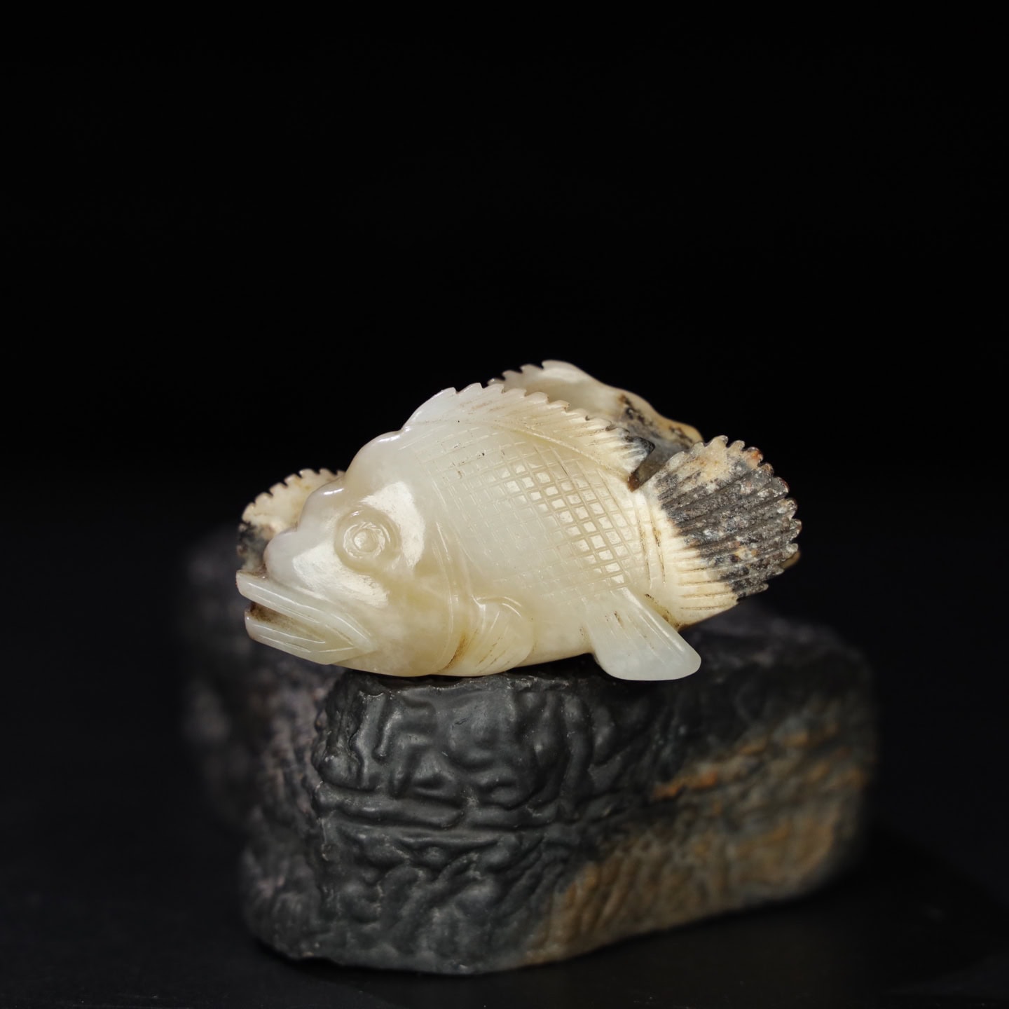 Chinese Natural Jade Carved Fish