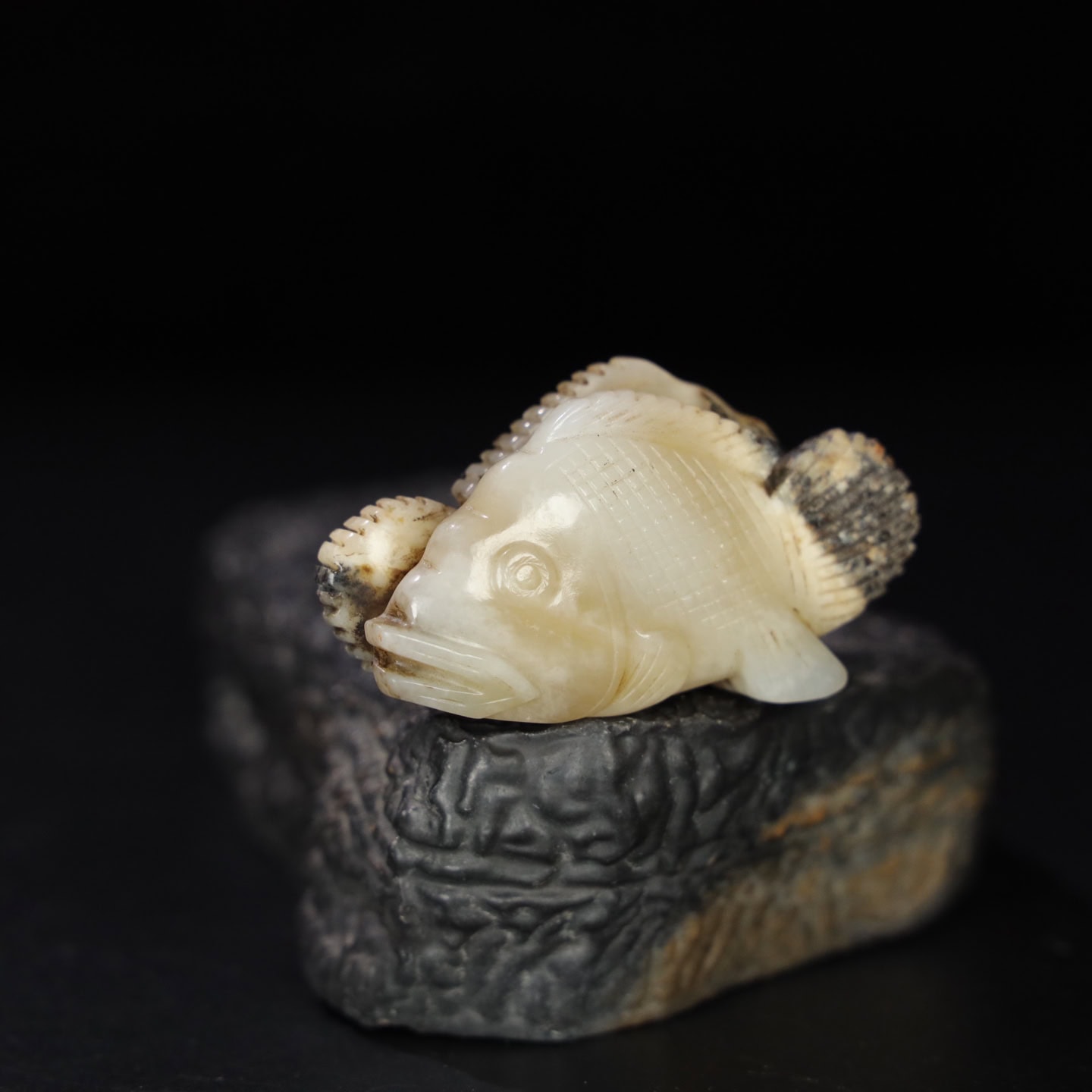 Chinese Natural Jade Carved Fish