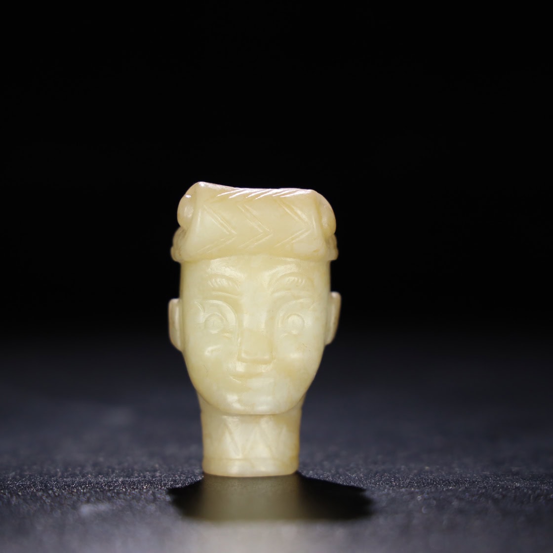 Chinese Natural Jade Carved Human heads