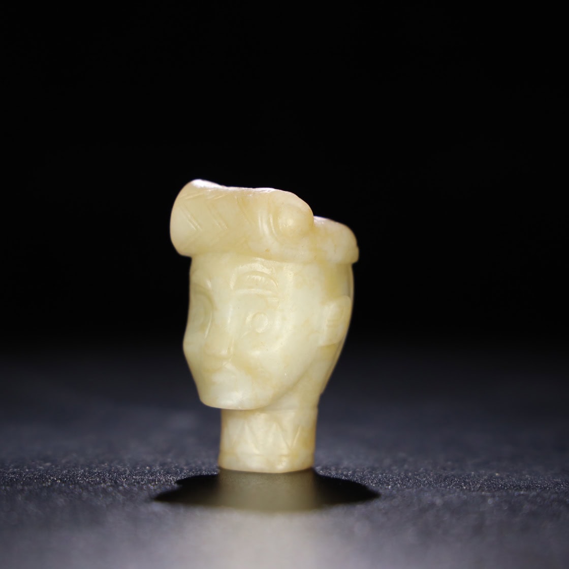 Chinese Natural Jade Carved Human heads