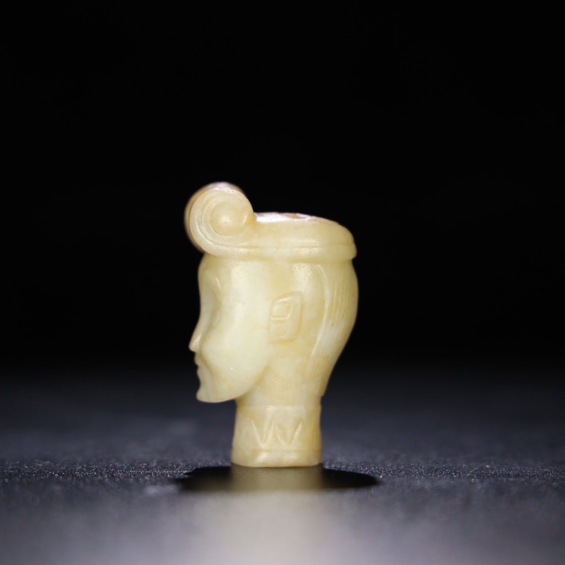 Chinese Natural Jade Carved Human heads