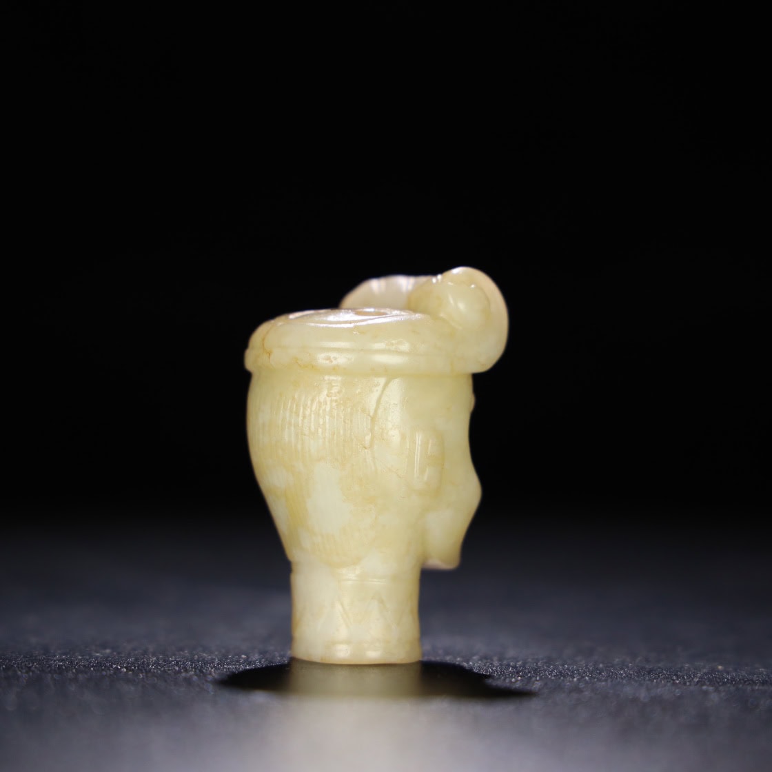 Chinese Natural Jade Carved Human heads