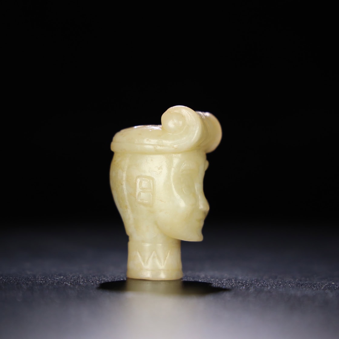 Chinese Natural Jade Carved Human heads