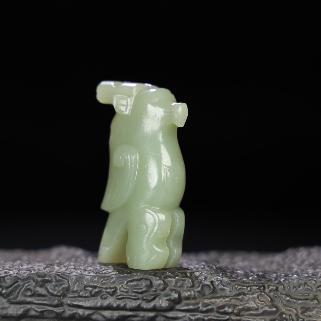 Chinese Natural Jade Carved Bird
