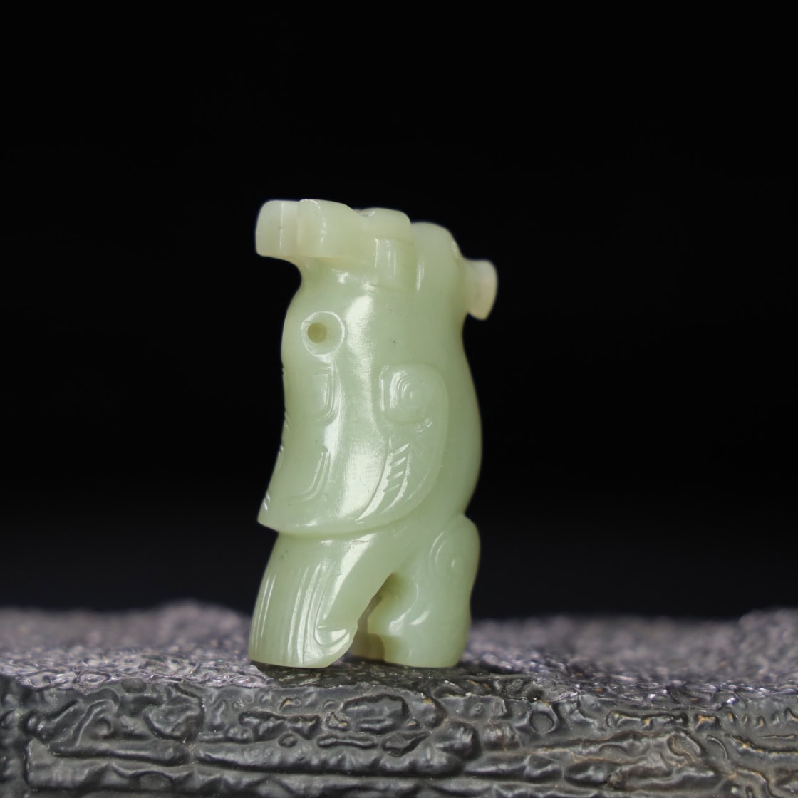 Chinese Natural Jade Carved Bird