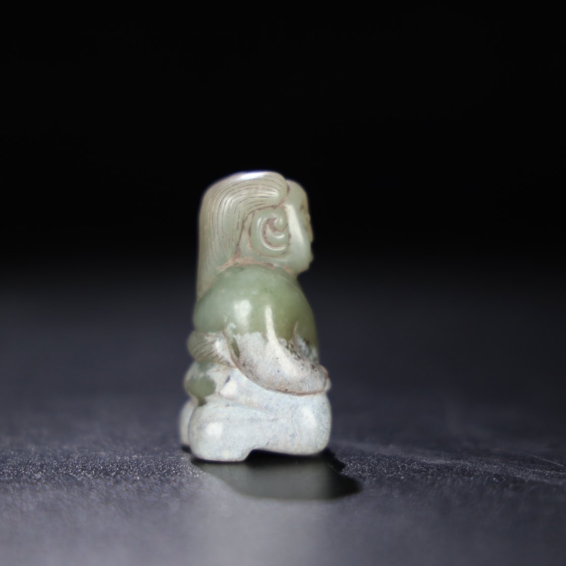 Chinese Natural Jade Carved Nobleman
