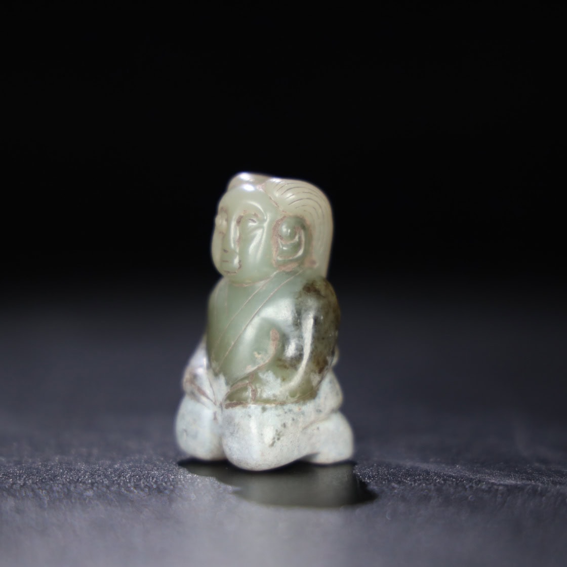 Chinese Natural Jade Carved Nobleman