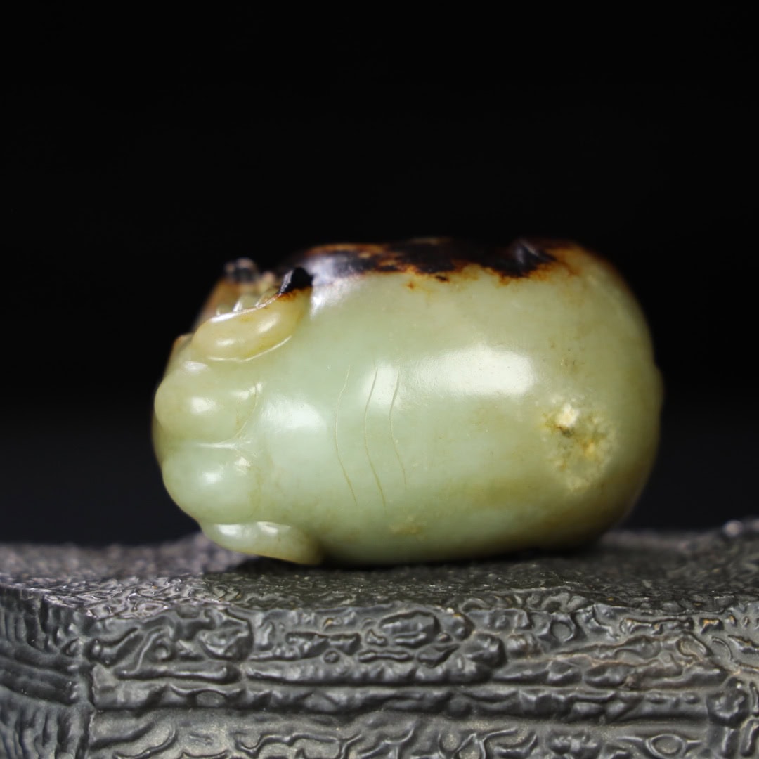 Chinese Natural Jade Carved Elephants