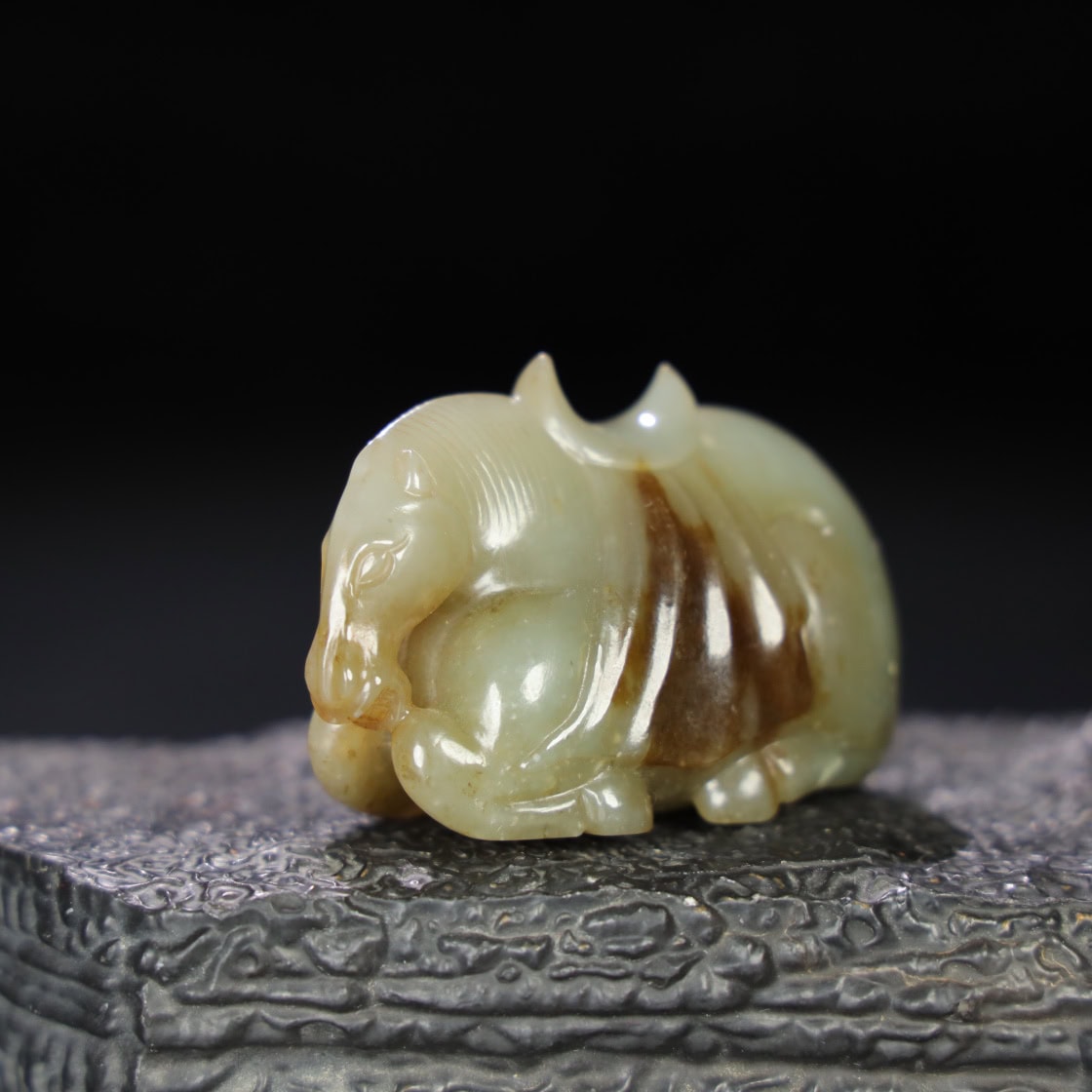 Chinese Natural Jade Carved Horses