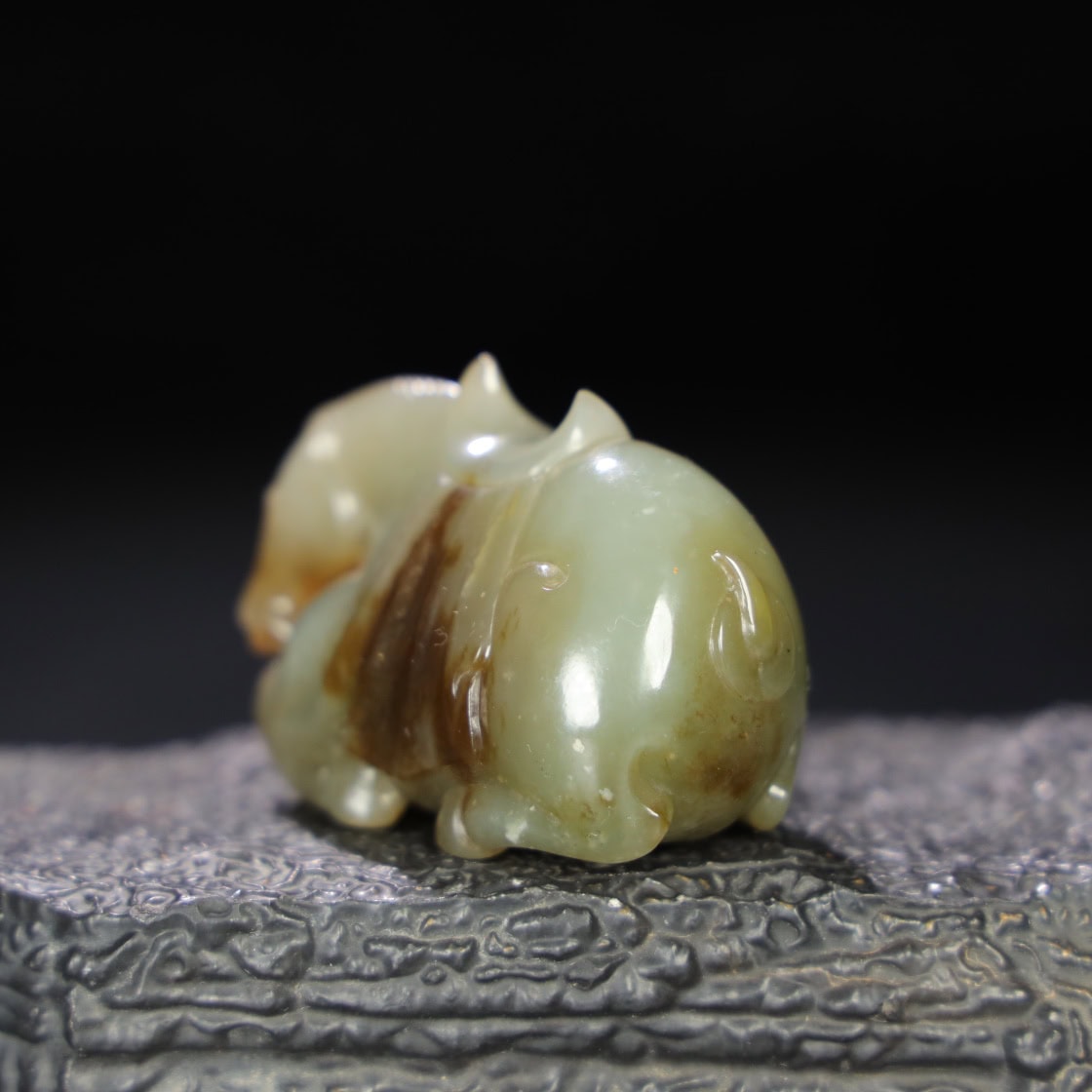 Chinese Natural Jade Carved Horses