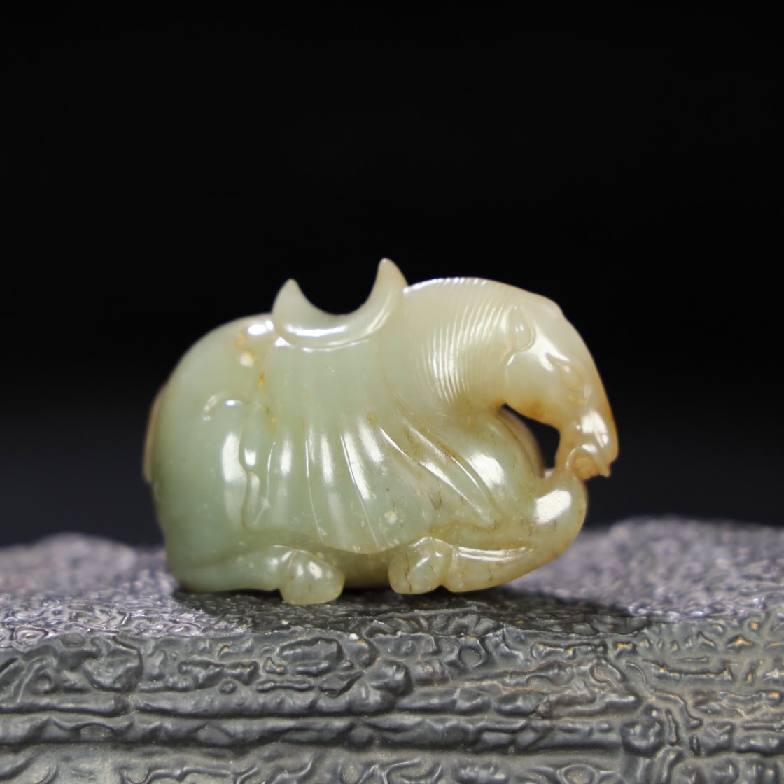 Chinese Natural Jade Carved Horses