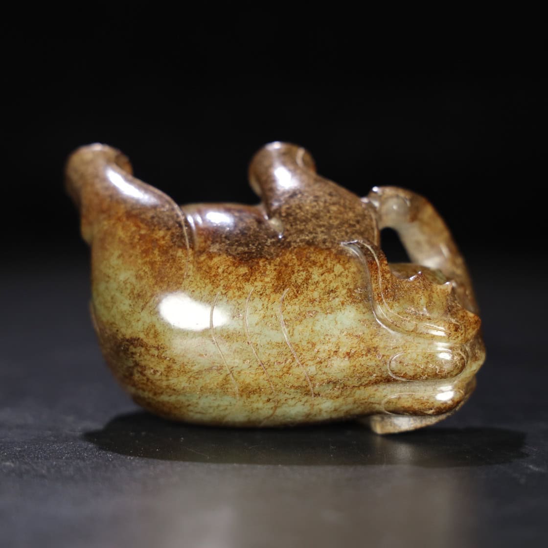 Chinese Natural Jade Carved Elephants