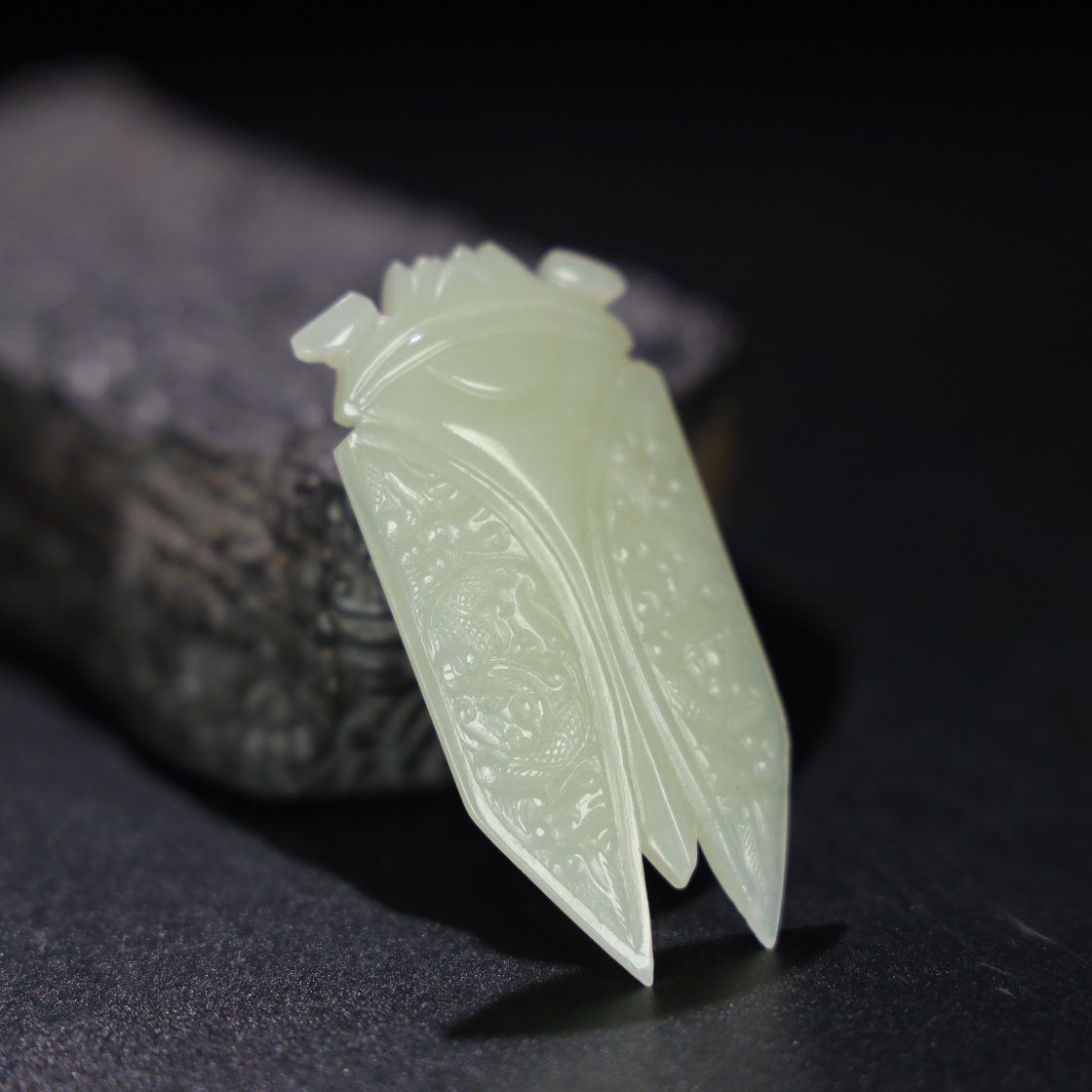 Chinese Natural Jade Carved Cicada