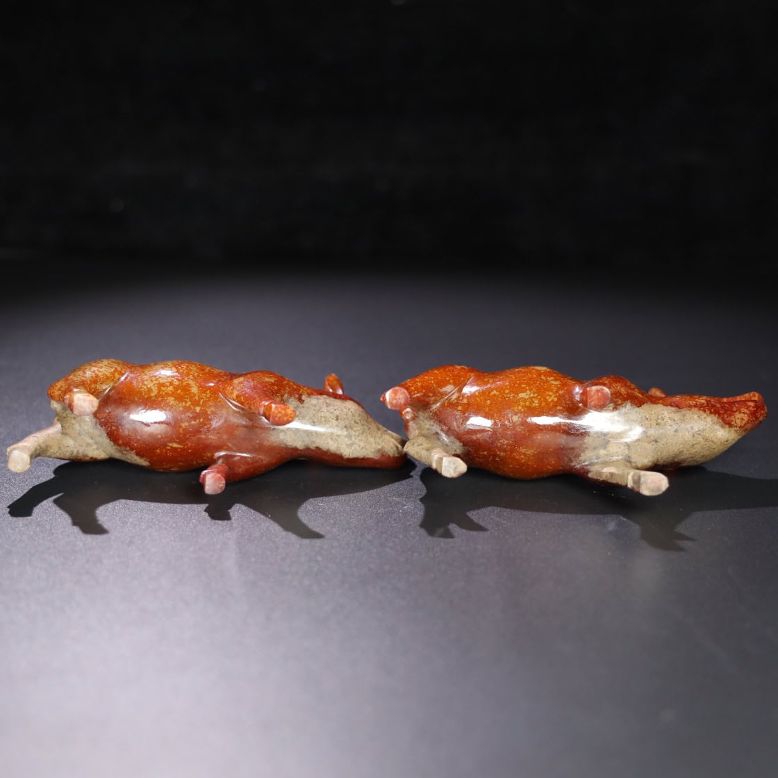 Chinese Natural Jade Carved Pigs