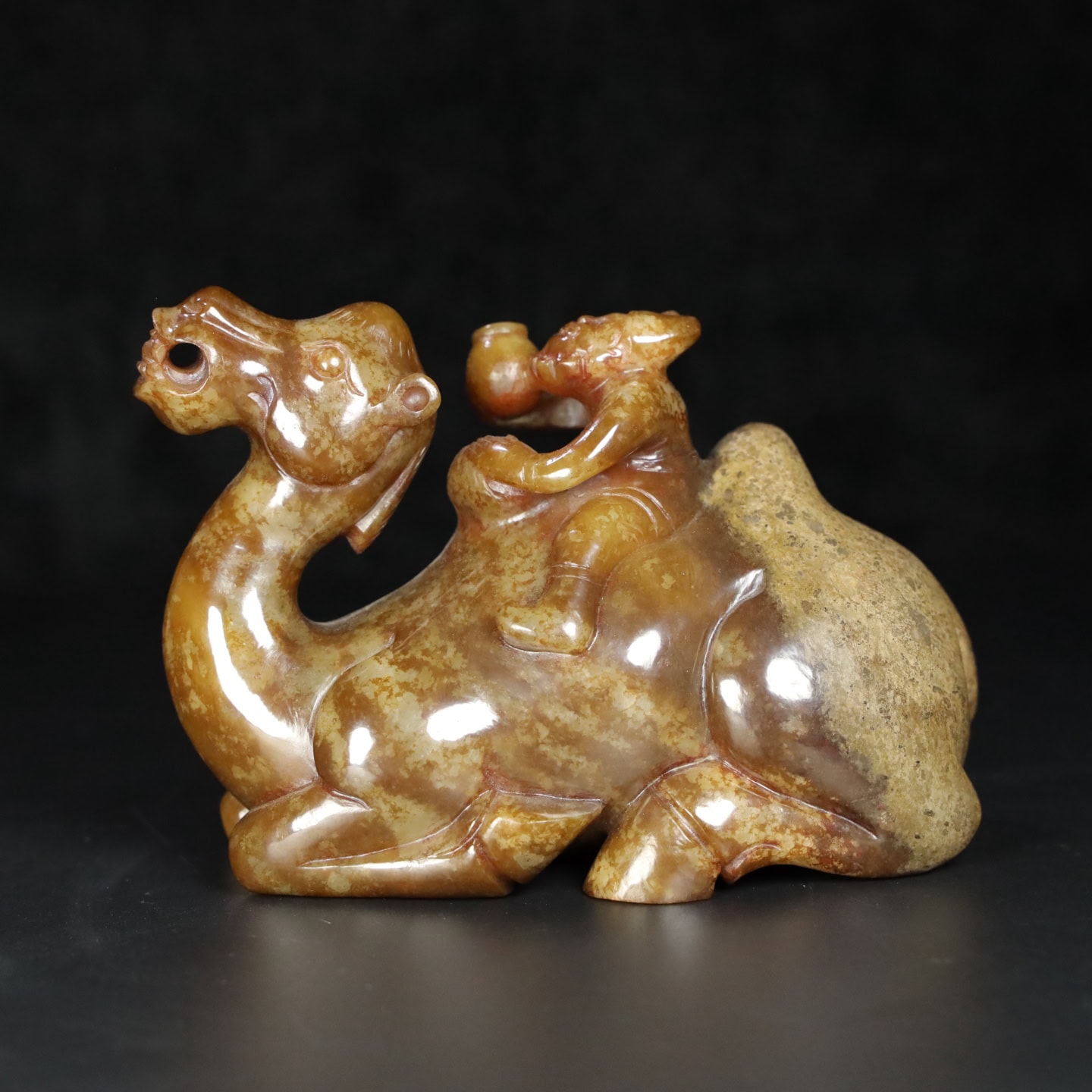 Chinese Natural Jade Carved camel ornaments