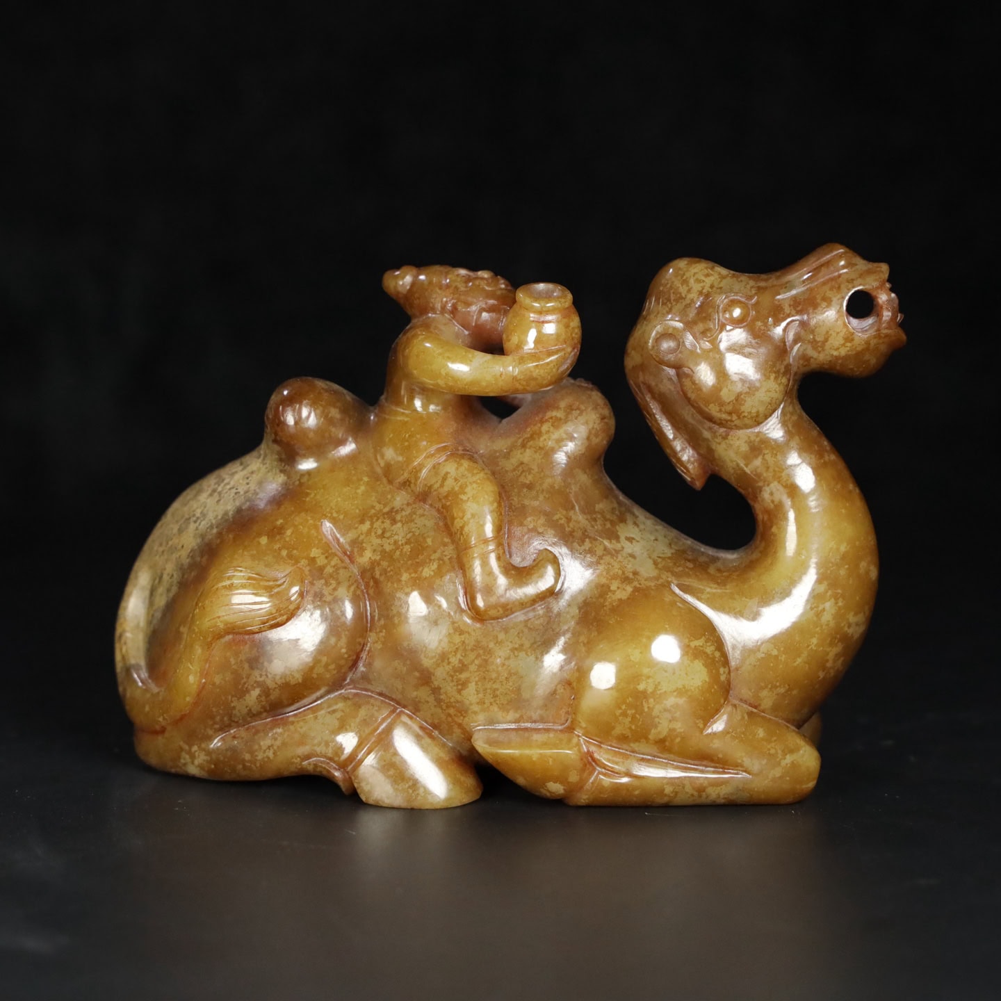 Chinese Natural Jade Carved camel ornaments