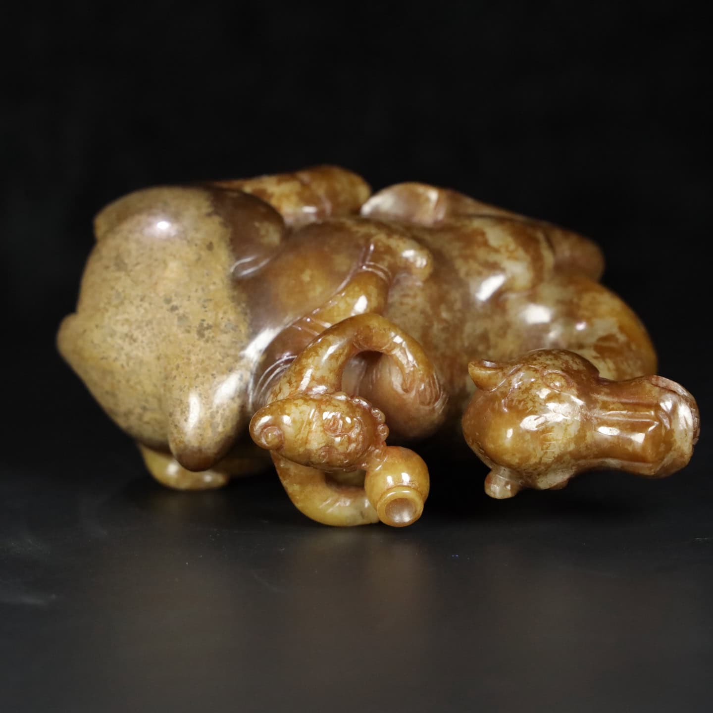 Chinese Natural Jade Carved camel ornaments