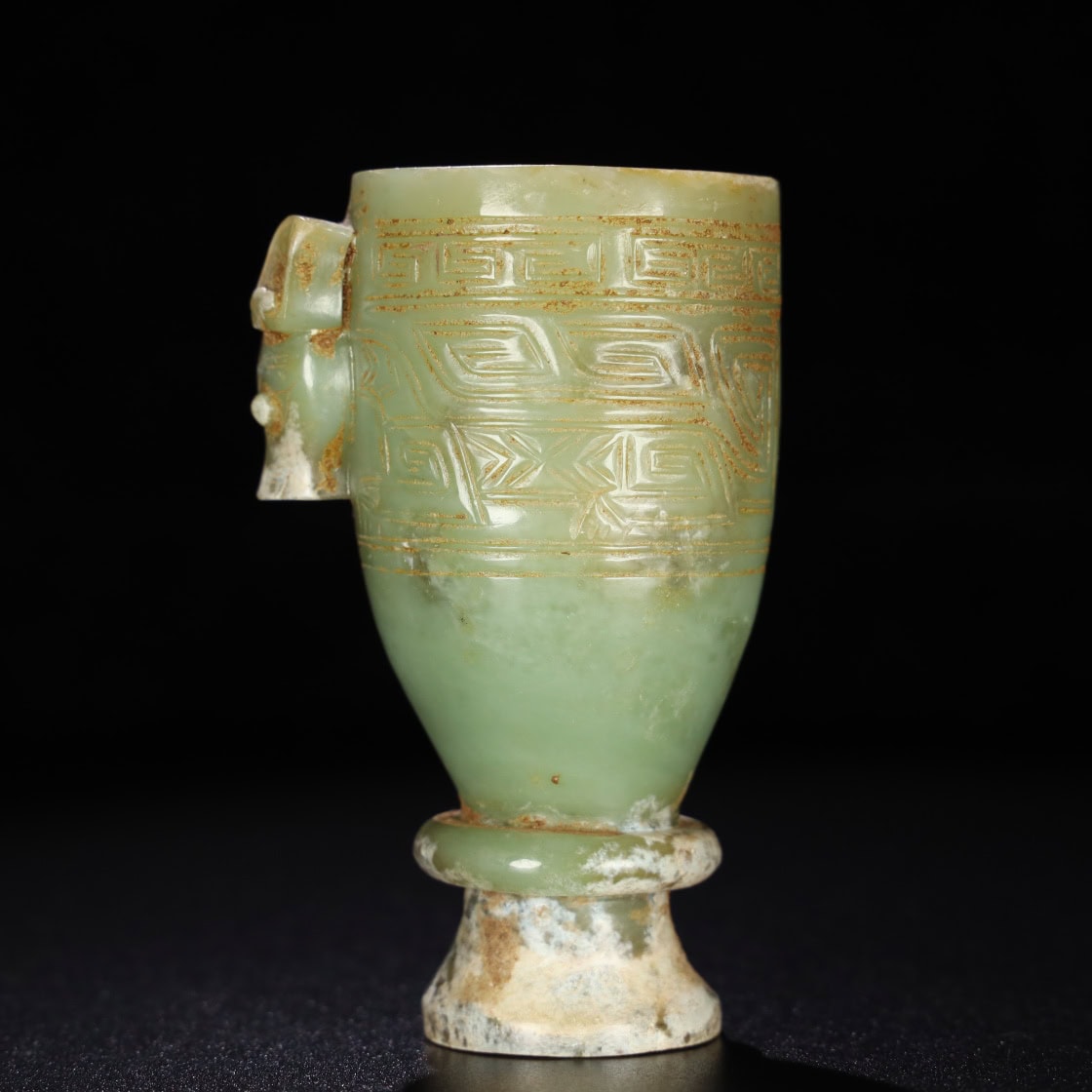 Chinese Natural Jade Carved Cups