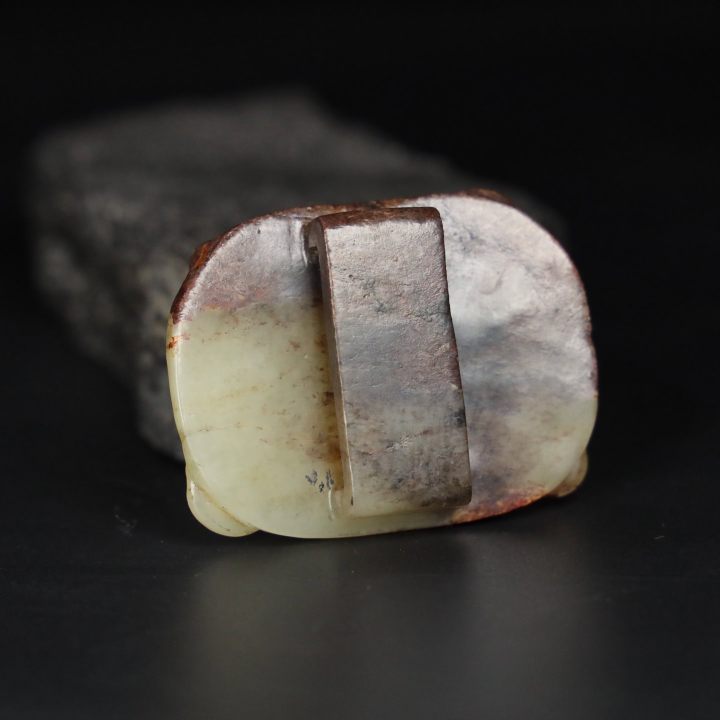 Chinese Natural Jade Carved belt buckle